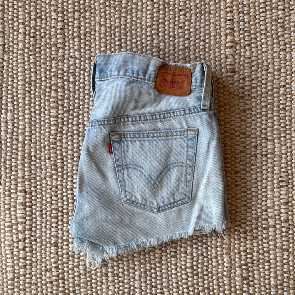 Light Blue Denim Cutoff Shorts - Levi's